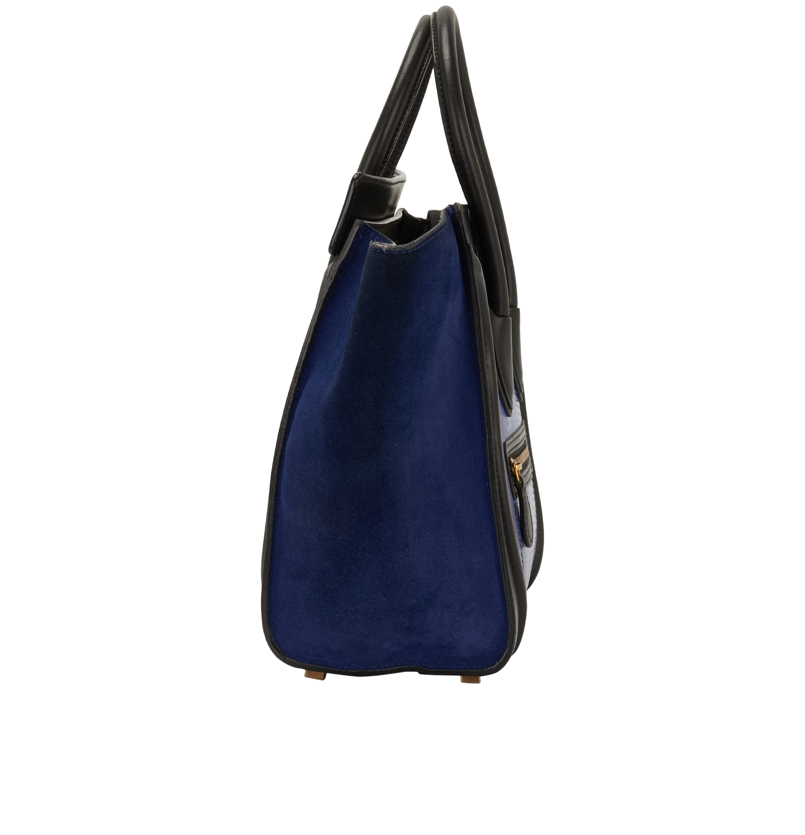 Micro Luggage, &pound;850, Handbags, Black/Blue, Lizard/Suede, Side view